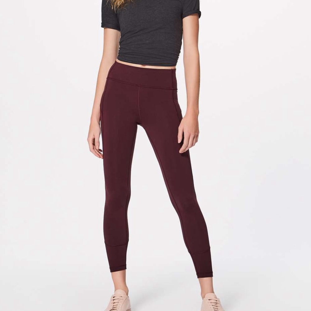 Lululemon In Movement 7/8 Tight Everlux 25" Garnet - Picture 3 of 7